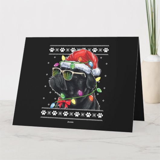 Black Pug kerstboom Dog mam Pap Ugly Sweater Kaart (Achterkant)
