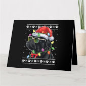 Black Pug kerstboom Dog mam Pap Ugly Sweater Kaart (Voorkant)