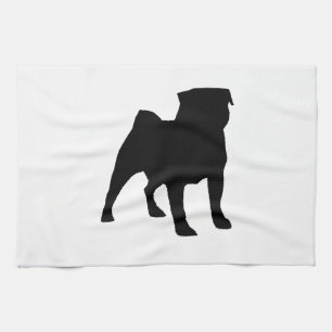 Black Pug Kitchen Towel Theedoek