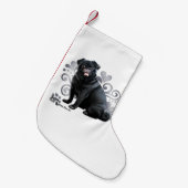 Black Pug Kleine Kerstsok (Voorkant (Hangend))