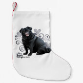 Black Pug Kleine Kerstsok (Voorkant)