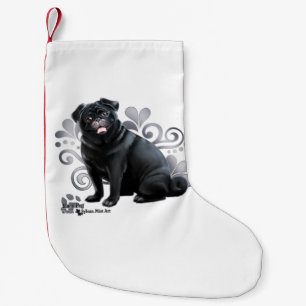 Black Pug Kleine Kerstsok