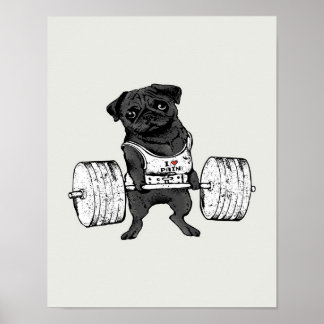 Black Pug Lift | Funny Pug Lover Poster