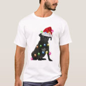 Black Pug Light Kerstmis, kerstlicht T-shirt (Voorkant)