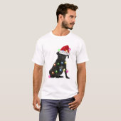Black Pug Light Kerstmis, kerstlicht T-shirt (Voorkant volledig)