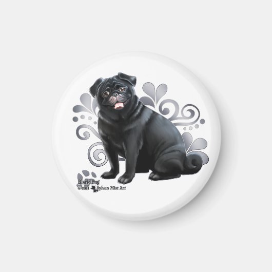 Black Pug Magneet (Voorkant)