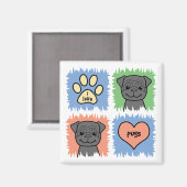Black Pug Magneet (Voorkant / Achterkant)