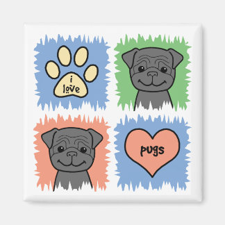 Black Pug Magneet