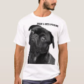 Black PUG MAN'S BESTE VRIEND WIT SHIRT (Voorkant)