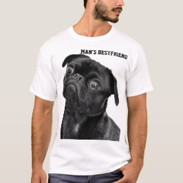 Black PUG MAN'S BESTE VRIEND WIT SHIRT