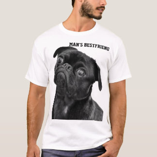 Black PUG MAN'S BESTE VRIEND WIT SHIRT