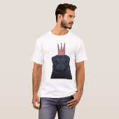 Black Pug met Crown T-Shirt (Voorkant volledig)
