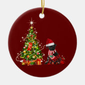 Black pug met Pet kerst Keramisch Ornament (Voorkant)