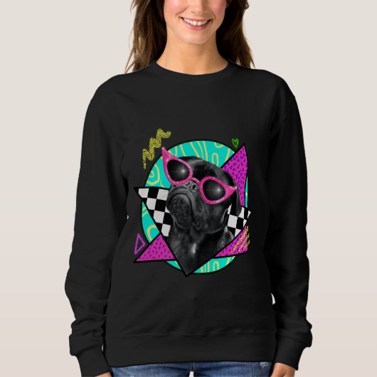 Black Pug met roze zonnebril Classic T-Shirt (Voorkant)