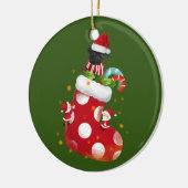 Black Pug met socket Keramisch Ornament (Links)