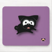 Black Pug Mousepad (paars) Muismat (Voorkant)