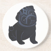 Black Pug Onderzetter (Voorkant)
