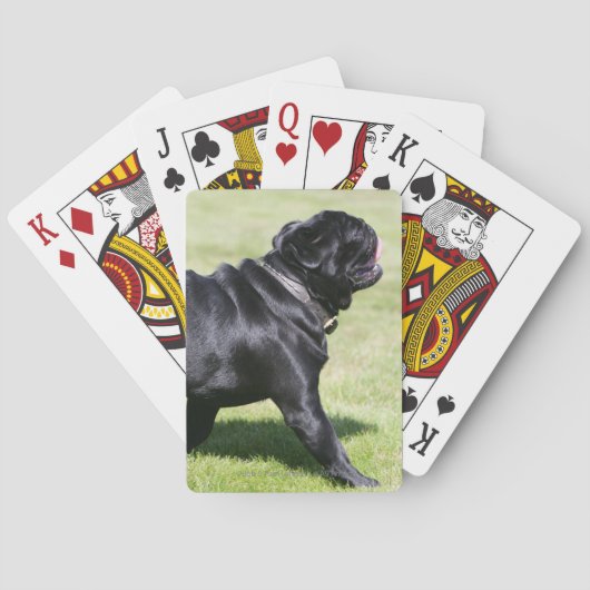 Black Pug Panting tijdens het lopen Pokerkaarten (Achterkant)