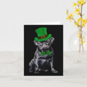 Black Pug Patricks Day Pet Funny St Patricks Day D Kaart (Gele Bloem)