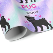 BLACK" PUG PRINCESS" CADEAUPAPIER (Rol Hoek)
