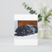 Black Pug Puppy Briefkaart (Staand voorkant)
