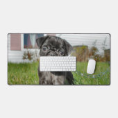 Black Pug Puppy Bureaumat (Keyboard & Muis)