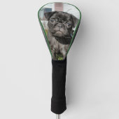 Black Pug puppy Golfheadcover (Voorkant)