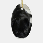 Black Pug Puppy Keramisch Ornament (Rechts)