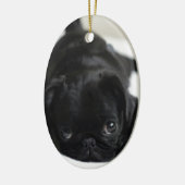 Black Pug Puppy Keramisch Ornament (Links)