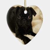 Black Pug Puppy Keramisch Ornament (Rechts)