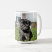 Black Pug Puppy Koffiemok (Voorkant rechts)