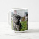 Black Pug Puppy Koffiemok (Voorkant links)