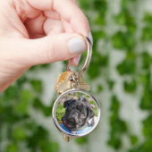 Black Pug Puppy met jas Sleutelhanger (Hand)