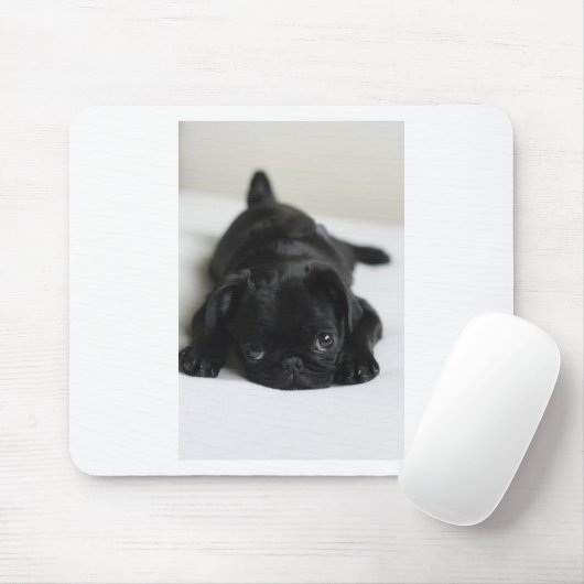 Black Pug Puppy Muismat (Met muis)