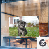 Black Pug puppy Raamsticker (Cafe Raam)