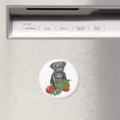 Black Pug Puppy Schattige kerstkunst Magneet (Insitu (Vaatwasser))