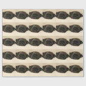 Black Pug Puppy Slaping Cadeaupapier (Vlak)