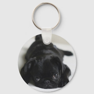Black Pug Puppy Sleutelhanger