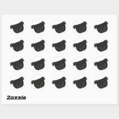 Black Pug Ronde Sticker (Vel)