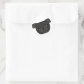Black Pug Ronde Sticker (Tas)