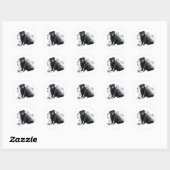 Black Pug Ronde Sticker (Vel)