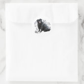 Black Pug Ronde Sticker (Tas)