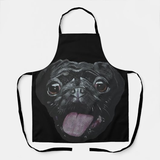 Black Pug  Schort (Voorkant)