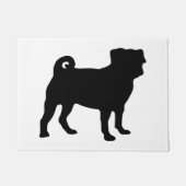 Black Pug Silhouette - Eenvoudig vectorontwerp Deurmat (Voorkant)