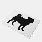 Black Pug Silhouette - Eenvoudig vectorontwerp Deurmat (Schuin)