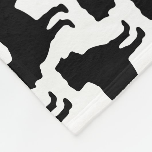 Black Pug Silhouette - Eenvoudig vectorontwerp Fleece Deken (Hoek)