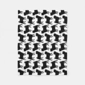 Black Pug Silhouette - Eenvoudig vectorontwerp Fleece Deken (Voorkant)