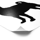 Black Pug Silhouette - Eenvoudig vectorontwerp Foto Afdruk (Hoek)