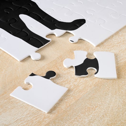 Black Pug Silhouette - Eenvoudig vectorontwerp Legpuzzel (Zijkant)