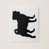 Black Pug Silhouette - Eenvoudig vectorontwerp Legpuzzel (Verticaal)
